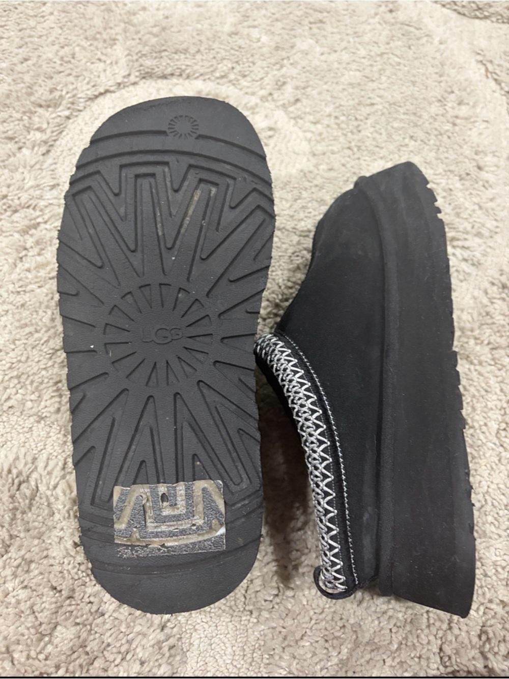 UGG Black Slip-On Clog with Contrast Stitching